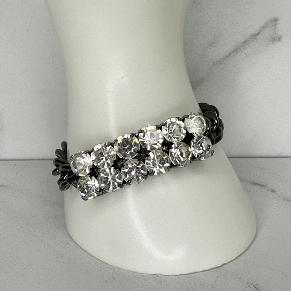 Chico's Rhinestone Gunmetal Chain Bracelet ✨